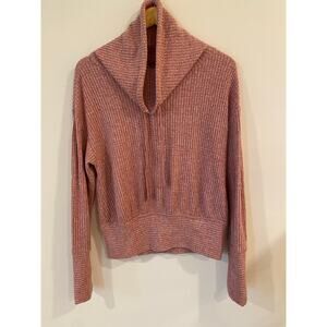 Saturday Sunday by Anthropologie Women’s S Ribbed Half-Zip Sweater Pink Knit
